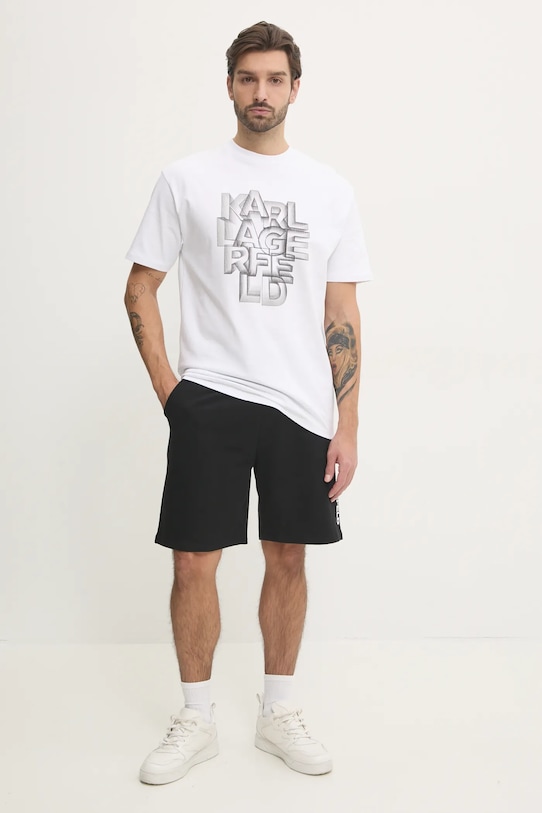 Karl Lagerfeld tricou din bumbac 551230.755186 alb SS25