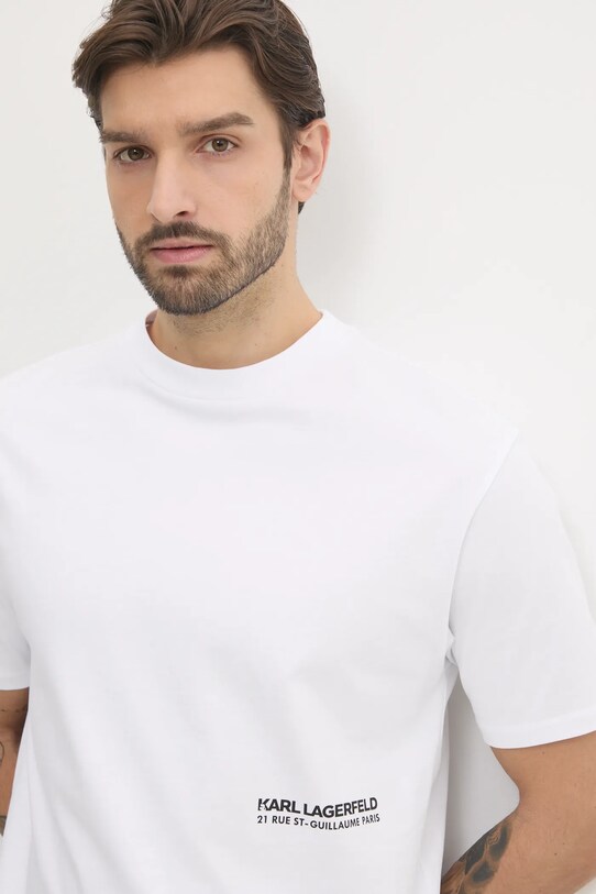Karl Lagerfeld tricou din bumbac alb 551230.755192