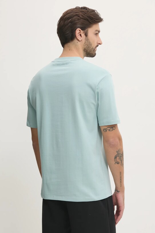 Îmbrăcăminte Karl Lagerfeld tricou din bumbac 551230.755192 turcoaz