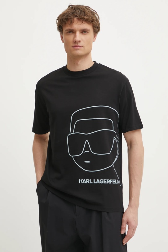 Karl Lagerfeld tricou din bumbac print negru 551225.755197