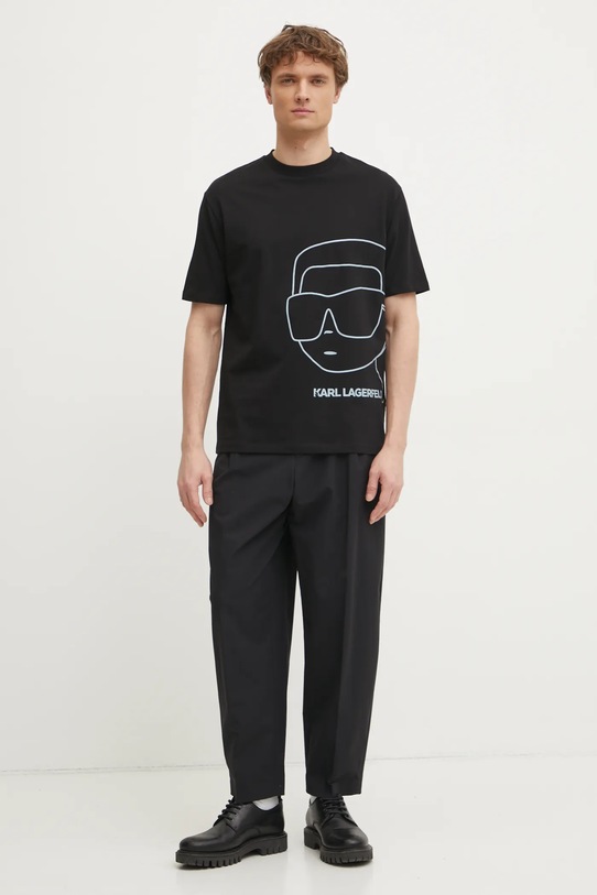 Karl Lagerfeld tricou din bumbac 551225.755197 negru SS25