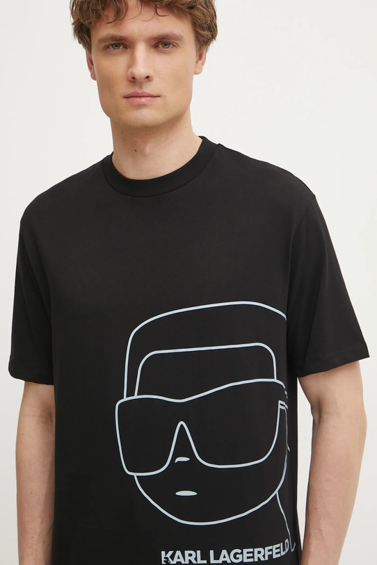 Karl Lagerfeld tricou din bumbac negru 551225.755197