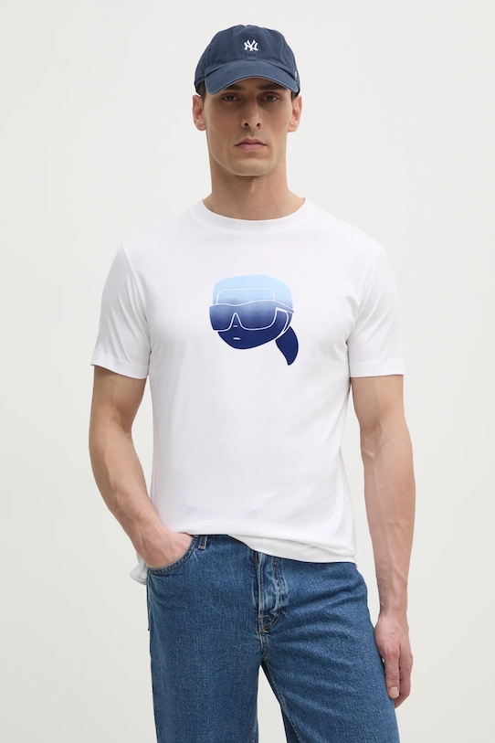 Хлопковая футболка Karl Lagerfeld хлопок белый 551242.755426