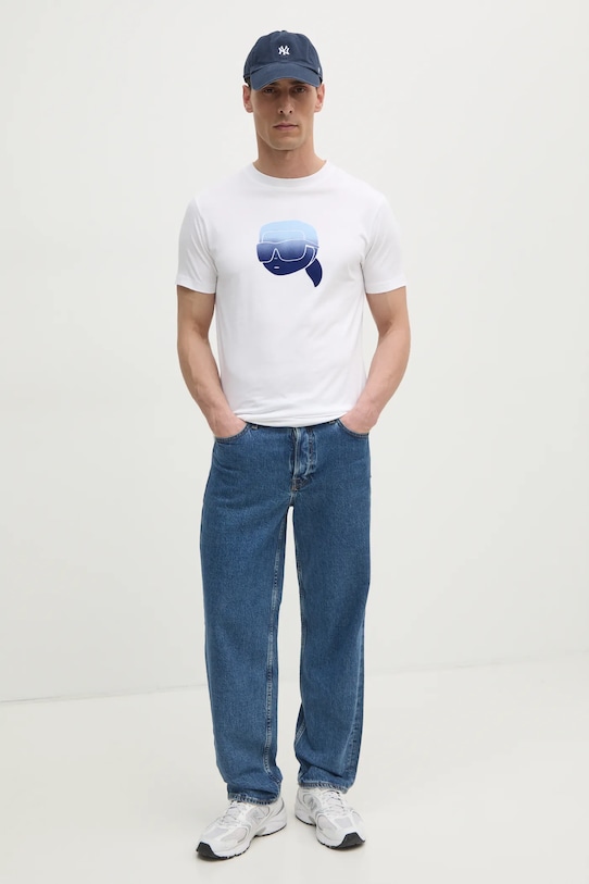 Хлопковая футболка Karl Lagerfeld 551242.755426 белый SS25