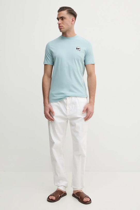 Karl Lagerfeld tricou din bumbac 551224.755710 turcoaz SS25