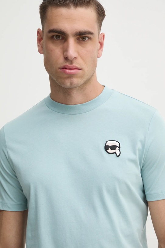 Karl Lagerfeld tricou din bumbac turcoaz 551224.755710