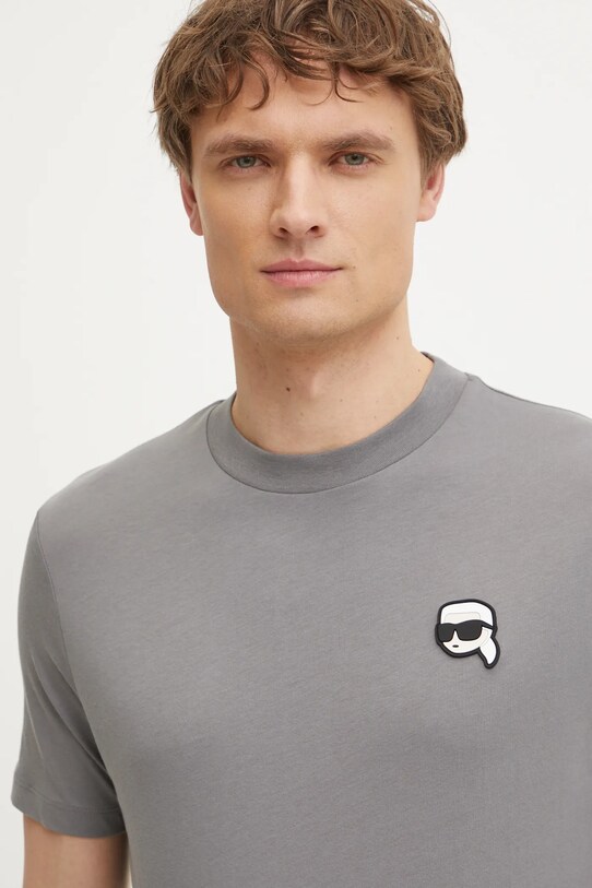 Karl Lagerfeld tricou din bumbac gri 551224.755710