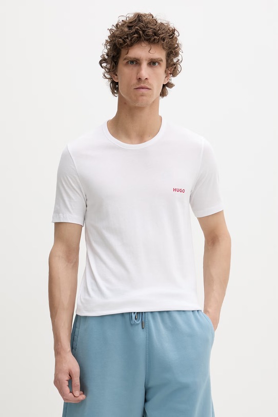 HUGO T-shirt męski bawełniany T-SHIRT RN TRIPLET P 3-pack biały 50532811