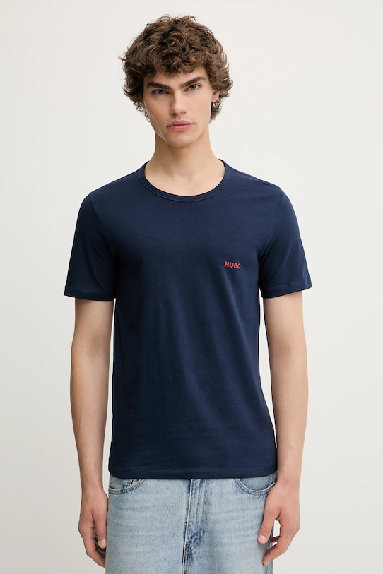 Bavlněné tričko HUGO 3-pack námořnická modř 50532811