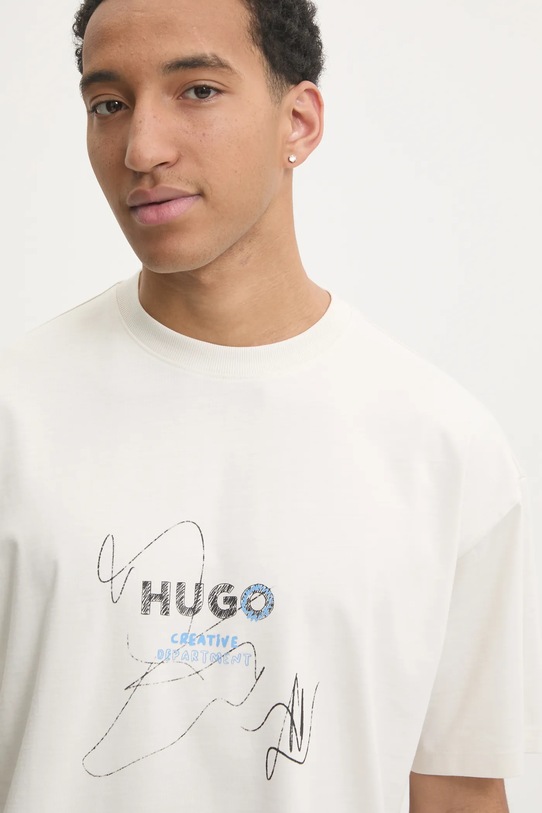 Pamučna majica Hugo Blue bež 50530441