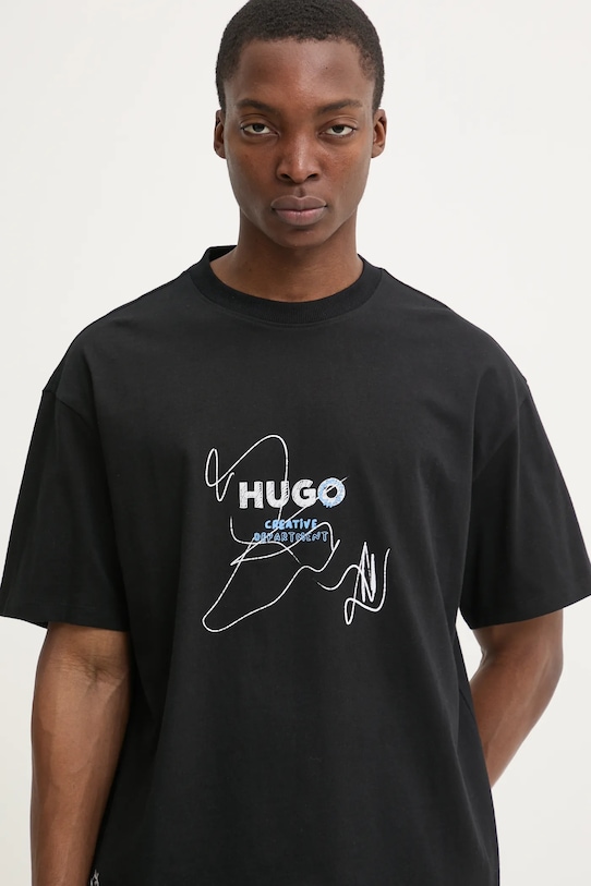 Hugo Blue tricou din bumbac negru 50530441