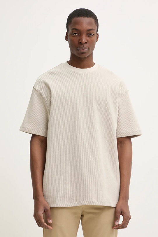 Футболка Hugo Blue Nuwaffle мелкий узор бежевый 50534434