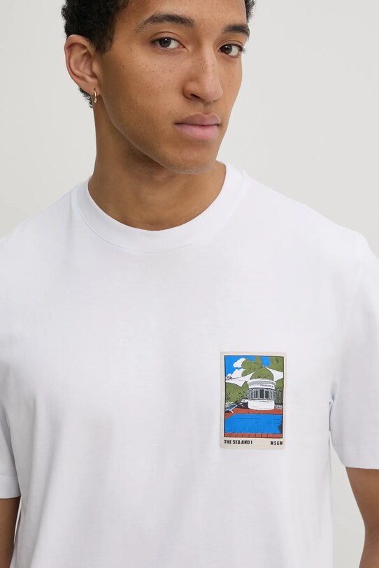 Хлопковая футболка MSGM белый 3840MM136.257002