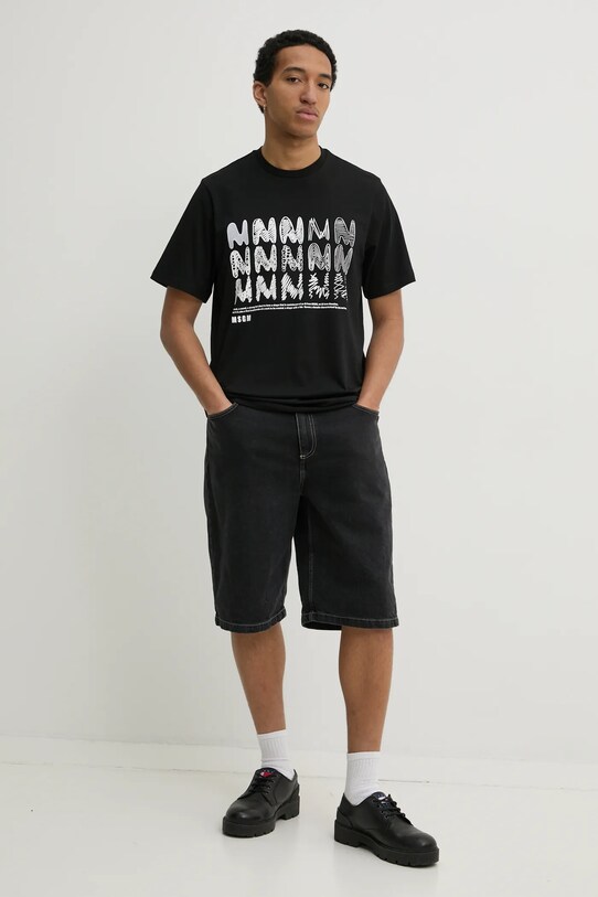 MSGM tricou din bumbac 3840MM110.257097 negru SS25