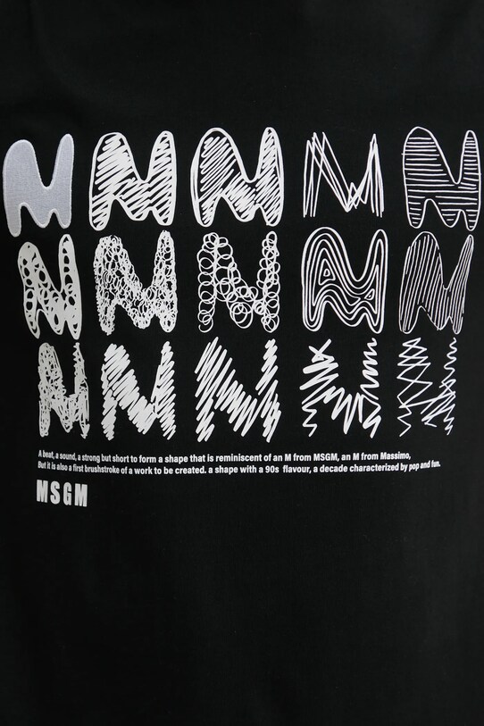Бавовняна футболка MSGM 3840MM110.257097 чорний