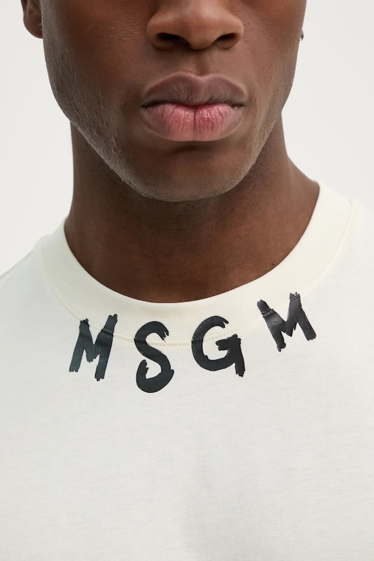 Хлопковая футболка MSGM 3840MM102.257002 бежевый