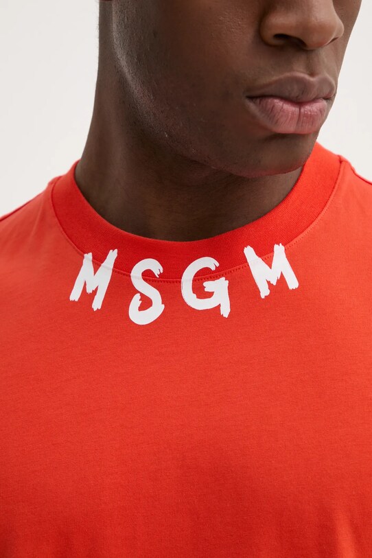Хлопковая футболка MSGM 3840MM102.257002 оранжевый