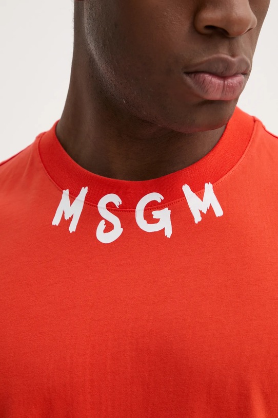 Βαμβακερό μπλουζάκι MSGM 3840MM102.257002 πορτοκαλί