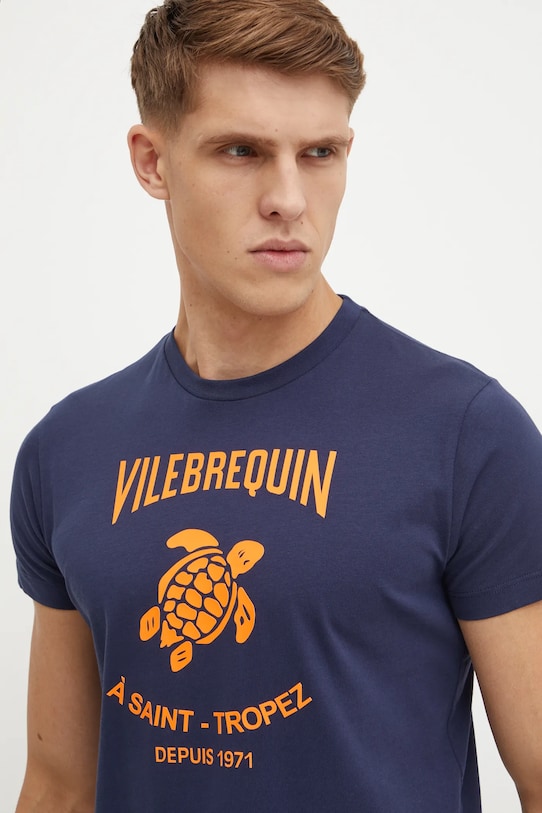 Vilebrequin tricou din bumbac PORTISOL print bleumarin PTSB9001