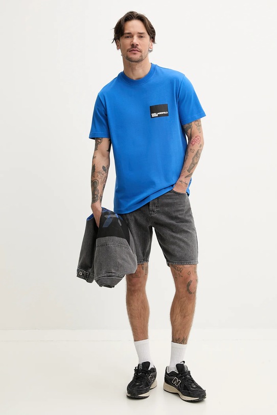 Bavlnené tričko Karl Lagerfeld Jeans A1M17001 modrá AA00