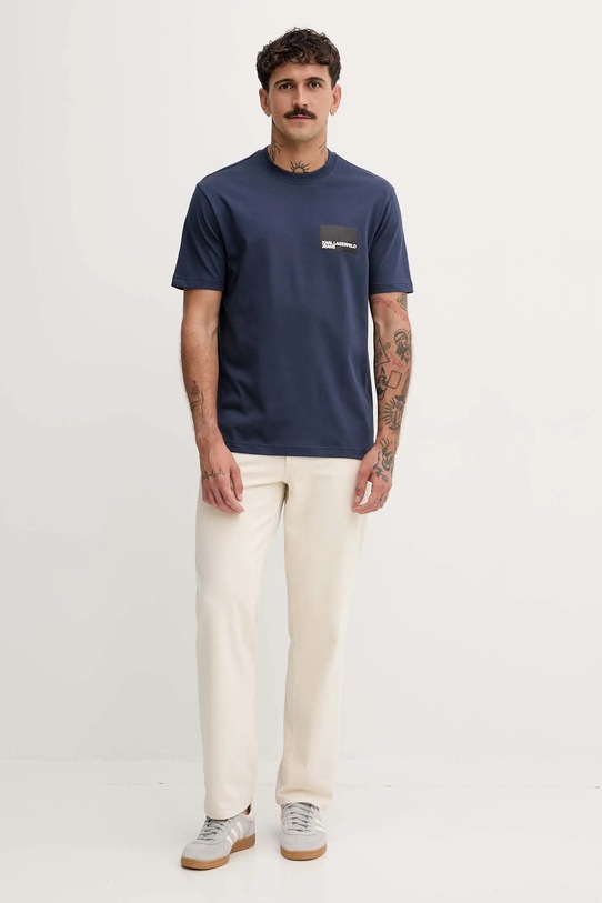 Karl Lagerfeld Jeans t-shirt bawełniany A1M17001 granatowy AA00