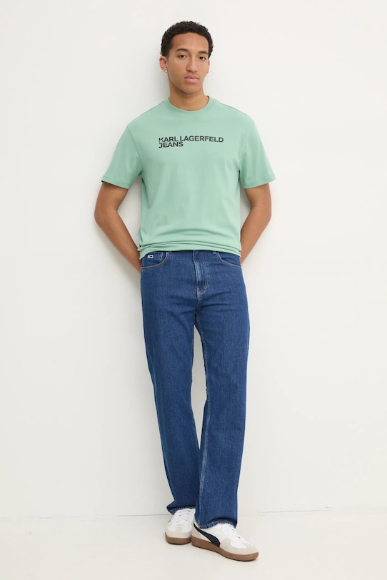 Karl Lagerfeld Jeans tricou din bumbac A1M17002 verde SS25