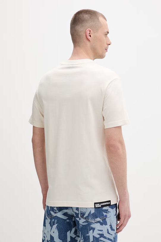 Odzież Karl Lagerfeld Jeans T-shirt męski bawełniany A1M17002 beżowy