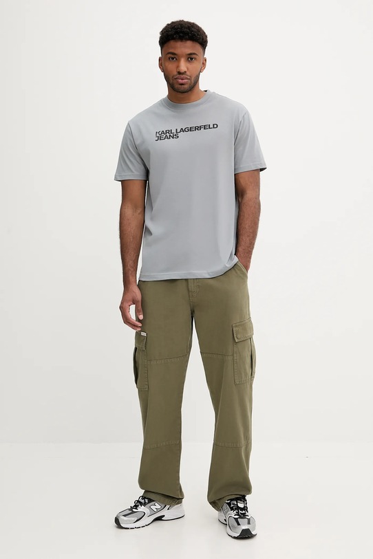 Karl Lagerfeld Jeans tricou din bumbac A1M17002 gri SS25