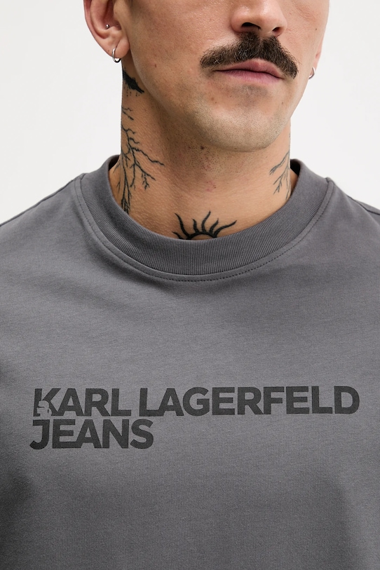 Bavlněné tričko Karl Lagerfeld Jeans A1M17002 šedá