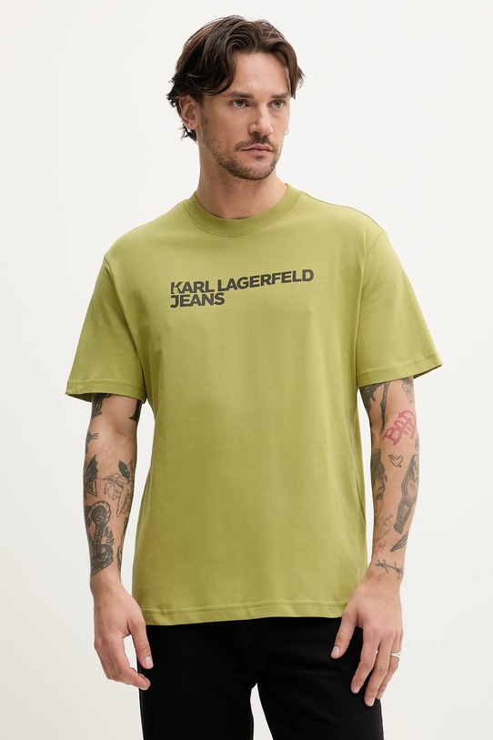 Karl Lagerfeld Jeans tricou din bumbac verde A1M17002