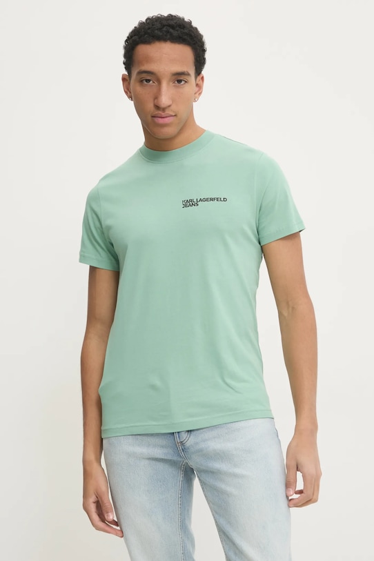 Хлопковая футболка Karl Lagerfeld Jeans зелёный A1M17003