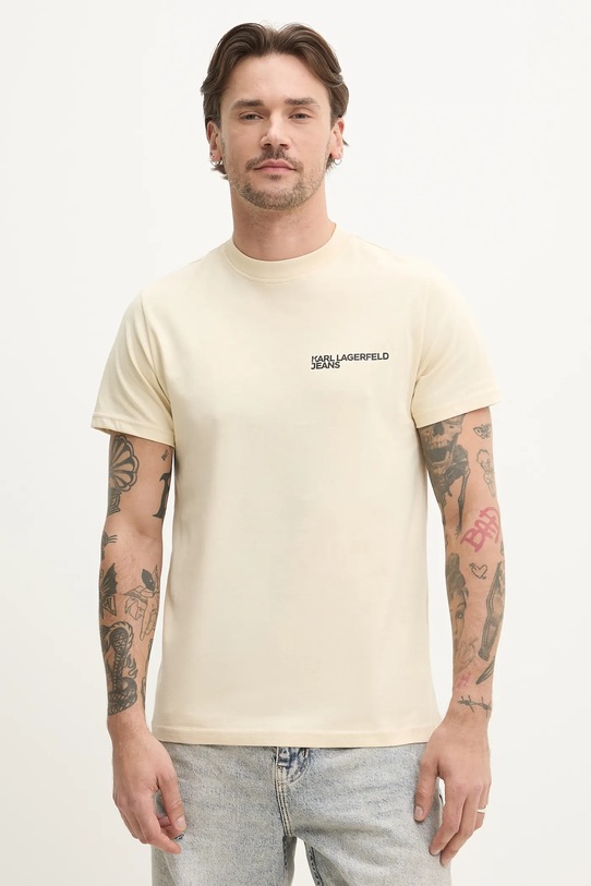 Karl Lagerfeld Jeans tricou din bumbac print bej A1M17003