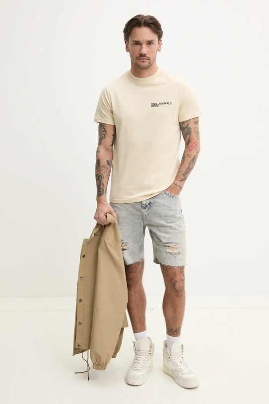 Хлопковая футболка Karl Lagerfeld Jeans A1M17003 бежевый SS25