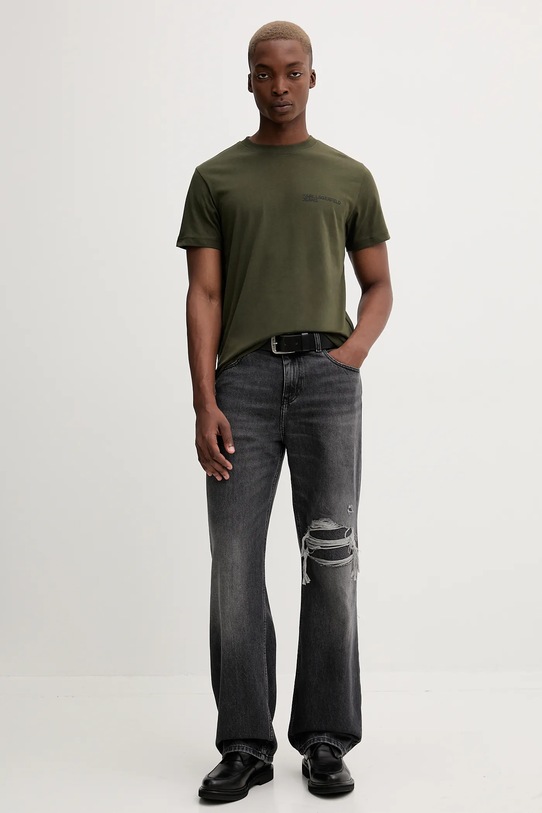 Karl Lagerfeld Jeans t-shirt bawełniany A1M17003 zielony AW25