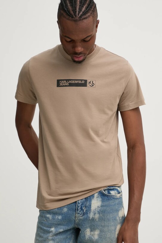 Tričko Karl Lagerfeld Jeans slim béžová A1M17112