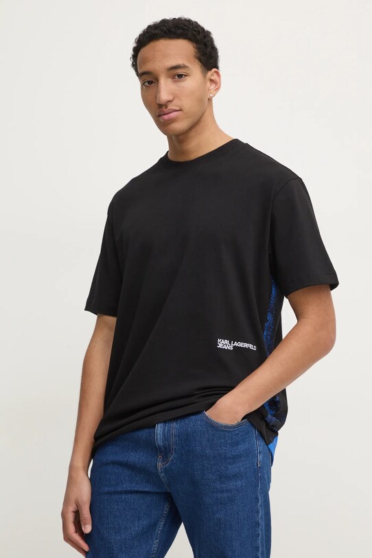 Одяг Бавовняна футболка Karl Lagerfeld Jeans A1M17113 чорний