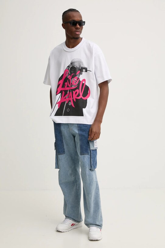 Бавовняна футболка Karl Lagerfeld Jeans A1M17154 білий SS25