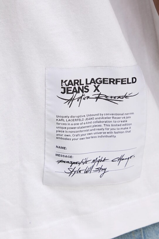 Бавовняна футболка Karl Lagerfeld Jeans A1M17154 білий