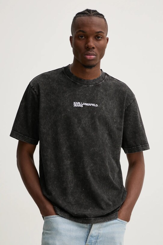 Karl Lagerfeld Jeans tricou din bumbac print gri A1M17047