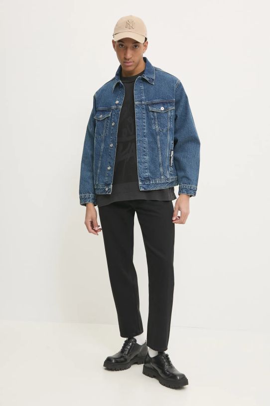 Βαμβακερό μπλουζάκι Karl Lagerfeld Jeans A1M17153 γκρί SS25