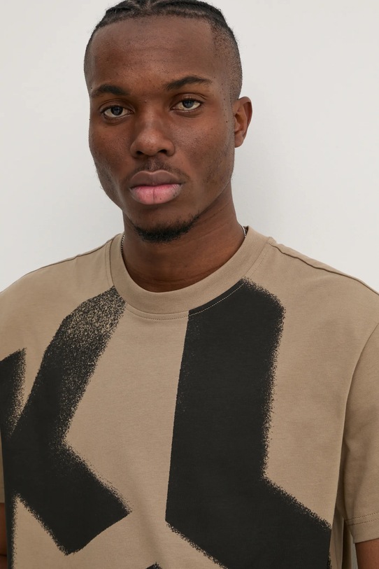 Karl Lagerfeld Jeans tricou din bumbac bej A1M17045