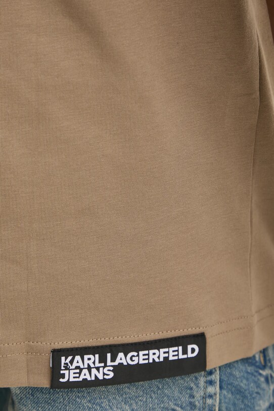Bavlněné tričko Karl Lagerfeld Jeans A1M17045 béžová