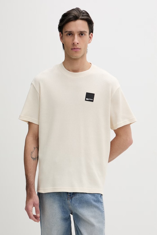 Bavlnené tričko Karl Lagerfeld Jeans béžová A1M17049