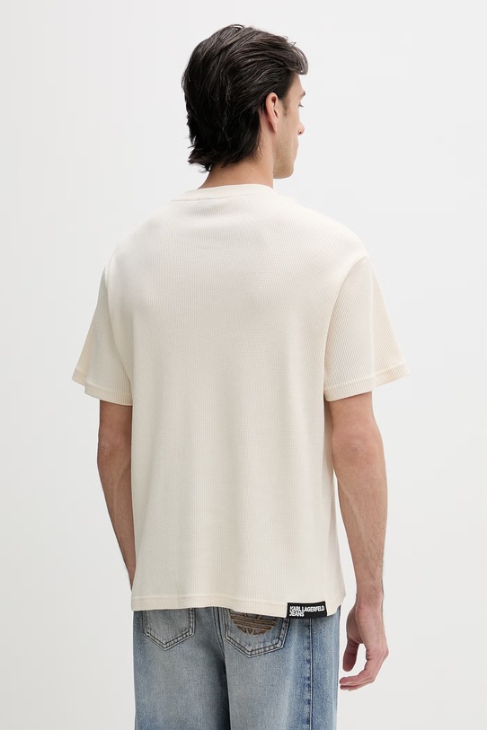 Oblečenie Bavlnené tričko Karl Lagerfeld Jeans A1M17049 béžová