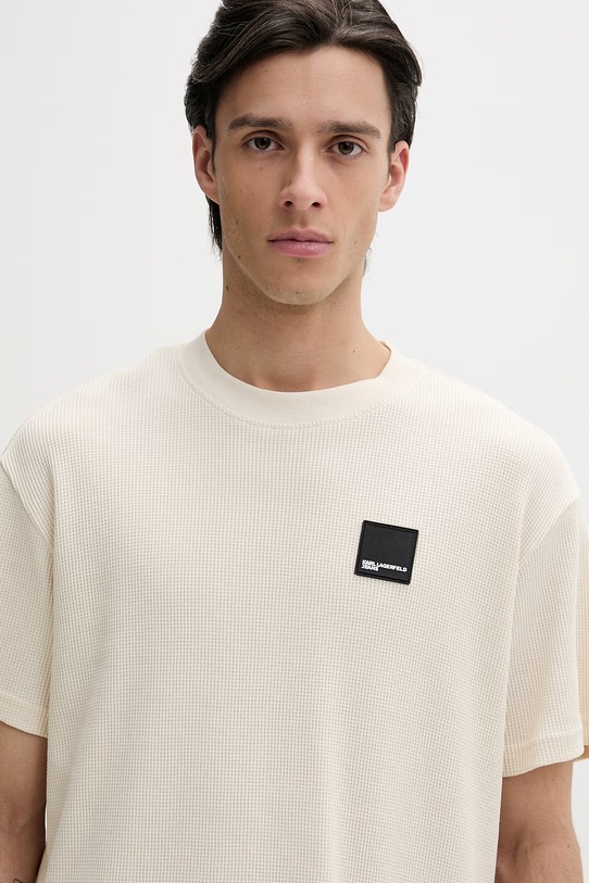 Bavlnené tričko Karl Lagerfeld Jeans béžová A1M17049