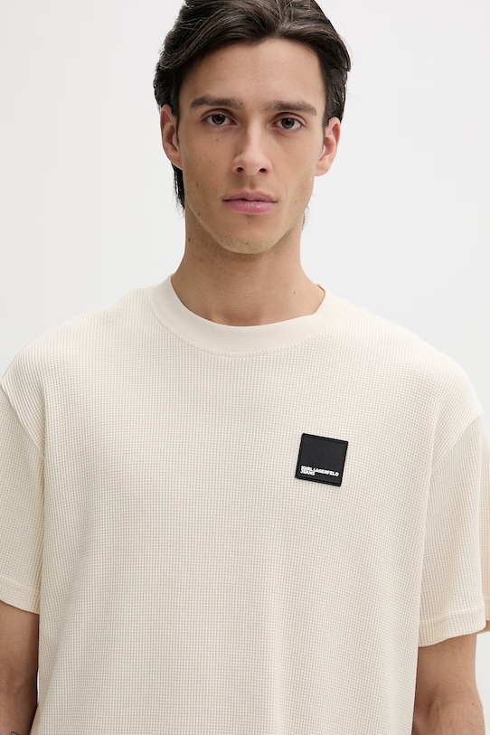 Bavlnené tričko Karl Lagerfeld Jeans béžová A1M17049