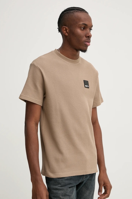 Karl Lagerfeld Jeans tricou din bumbac imprimeu bej A1M17049