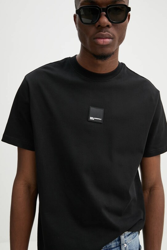 Karl Lagerfeld Jeans tricou din bumbac negru A1M17011