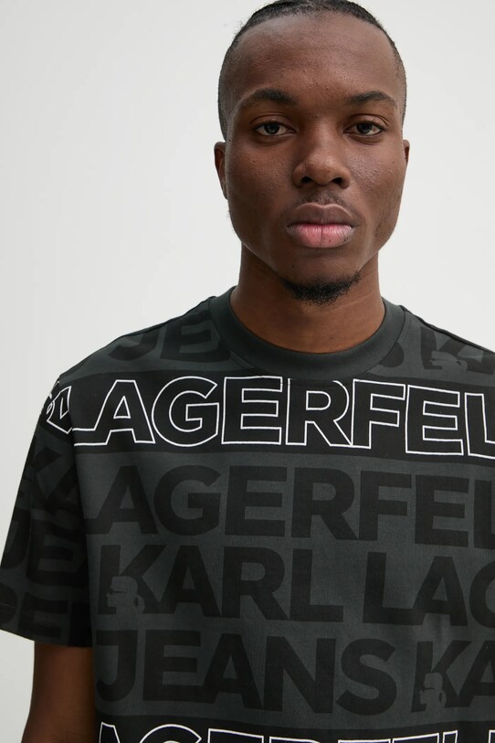 Karl Lagerfeld Jeans tricou din bumbac negru A1M17114