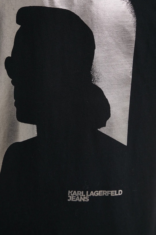 Karl Lagerfeld Jeans pamut póló A1M17052 fekete